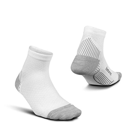 Feetures Plantar Fasciitis Relief Sock - Light Cushion - Quarter - White - Size Small von Feetures