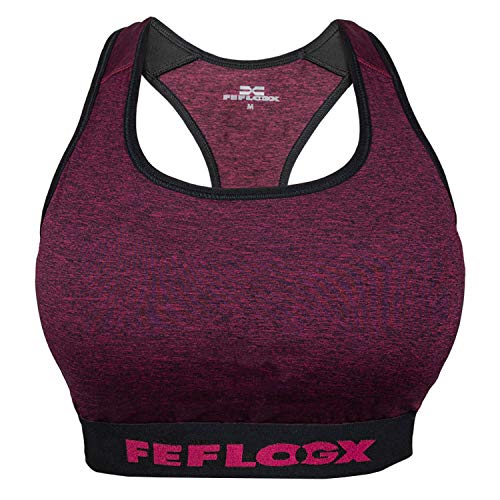 Feflogx Sportswear Damen Sport-BH, Trainings-BH, Sports-Bra für Fitness, Yoga, Gymnastik & Joggen, starker Halt ohne Bügel, gepolstert von Feflogx