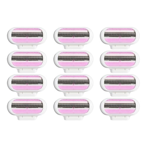 12 Stück Rasierklingen kompatibel mit Gillette Venus Smooth Rasierklingen Damen Ersatzklingen Damenrasierer 3-Klingen-Rasierer von Schutzkissen Umgebener Körperkonturen rosa 12 Stück Rasierklingen kompatibel mit Gillette Venus Smooth Rasierklingen Damen Ersatzklingen Damenrasierer 3-Klingen-Rasierer von Schutzkissen Umgebener Körperkonturen rosa von Fegat