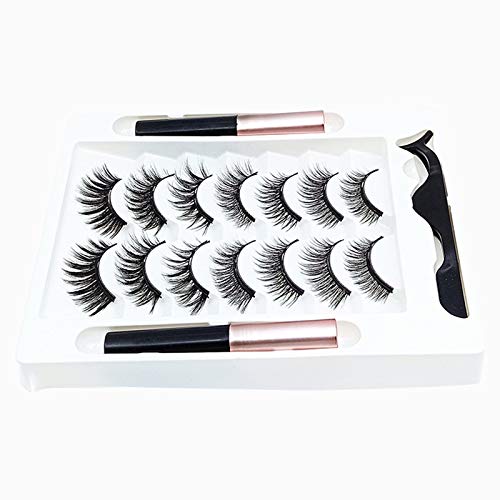 Fegtrty Wasserdichtes Make-Up-Tool Magnetische Wimpern und Extension Liquid Eyeliner Natürliche Wimpern Langlebig Wiederverwendbar von Fegtrty