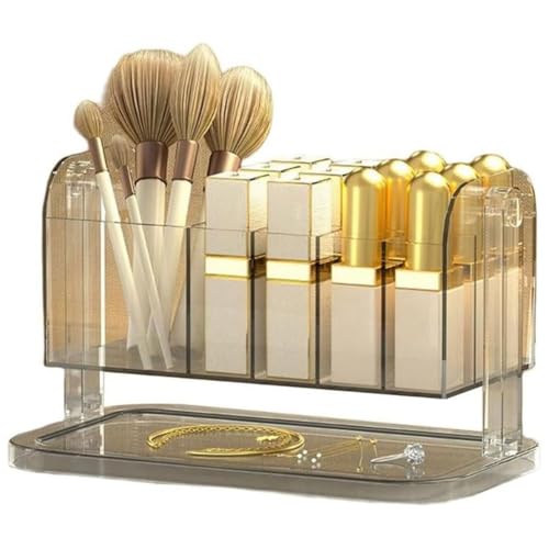 Fegtrtyoa Desktop-Make-Up-Organizer mit Schubladen, Make-Up-Pinsel-Organizer, Schmucklippenstiftfach von Fegtrtyoa