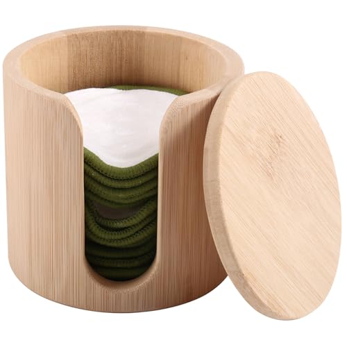 Fegtrtyoa Wiederverwendbare Make-Up-Entferner-Pads Aus Bambus - Ultraweich, Umweltfreundlich, Geschenkset mit Veganem Bambusgehäuse von Fegtrtyoa