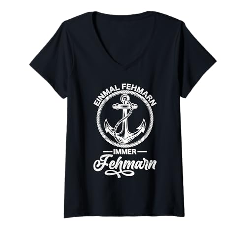 Damen Ostsee EINMAL FEHMARN Immer FEHMARN Insel Lustig Fehmarn T-Shirt mit V-Ausschnitt Damen Ostsee EINMAL FEHMARN Immer FEHMARN Insel Lustig Fehmarn T-Shirt mit V-Ausschnitt von Fehmarn Geschenk Ostsee Shirt Fehmarn Souvenier