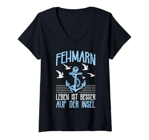 Damen Ostsee FEHMARN Leben IST Besser AUF DER Insel Fehmarn T-Shirt mit V-Ausschnitt Damen Ostsee FEHMARN Leben IST Besser AUF DER Insel Fehmarn T-Shirt mit V-Ausschnitt von Fehmarn Geschenk Ostsee Shirt Fehmarn Souvenier
