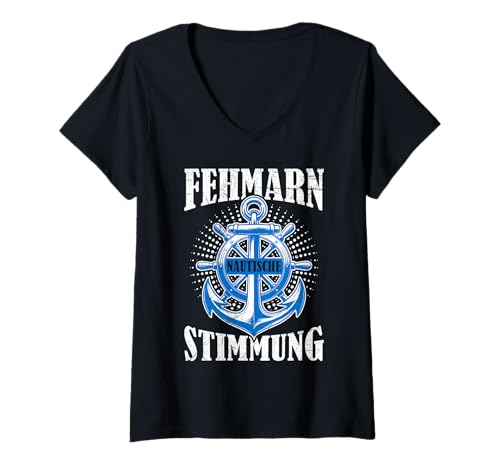 Damen Ostsee FEHMARN Stimmung Insel Fehmarn Lustig Fehmarner T-Shirt mit V-Ausschnitt Damen Ostsee FEHMARN Stimmung Insel Fehmarn Lustig Fehmarner T-Shirt mit V-Ausschnitt von Fehmarn Geschenk Ostsee Shirt Fehmarn Souvenier