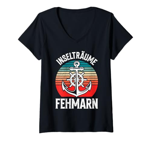 Damen Ostsee INSELTRÄUME FEHMARN Retro Lustiges Insel Fehmarn T-Shirt mit V-Ausschnitt Damen Ostsee INSELTRÄUME FEHMARN Retro Lustiges Insel Fehmarn T-Shirt mit V-Ausschnitt von Fehmarn Geschenk Ostsee Shirt Fehmarn Souvenier
