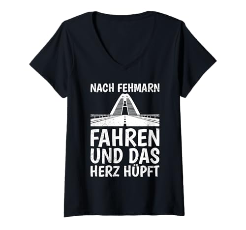 Damen Ostsee NACH FEHMARN Fahren UND DAS Herz HÜPFT Insel Fehmarn T-Shirt mit V-Ausschnitt Damen Ostsee NACH FEHMARN Fahren UND DAS Herz HÜPFT Insel Fehmarn T-Shirt mit V-Ausschnitt von Fehmarn Geschenk Ostsee Shirt Fehmarn Souvenier