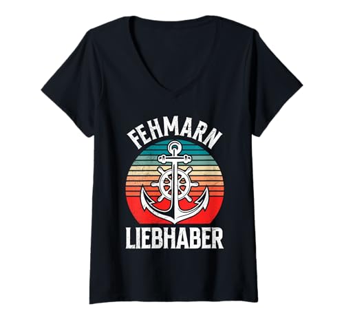 Damen Ostsee Urlaub FEHMARN Liebhaber Lustiges Insel Fehmarn T-Shirt mit V-Ausschnitt von Fehmarn Geschenk Ostsee Shirt Fehmarn Souvenier
