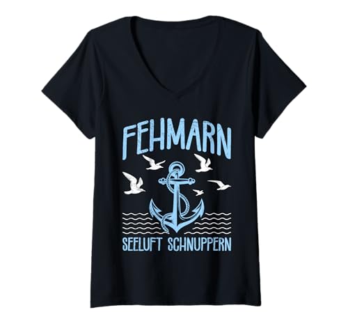 Damen Ostsee Urlaub FEHMARN SEELUFT SCHNUPPERN Lustig Fehmarn T-Shirt mit V-Ausschnitt Damen Ostsee Urlaub FEHMARN SEELUFT SCHNUPPERN Lustig Fehmarn T-Shirt mit V-Ausschnitt von Fehmarn Geschenk Ostsee Shirt Fehmarn Souvenier