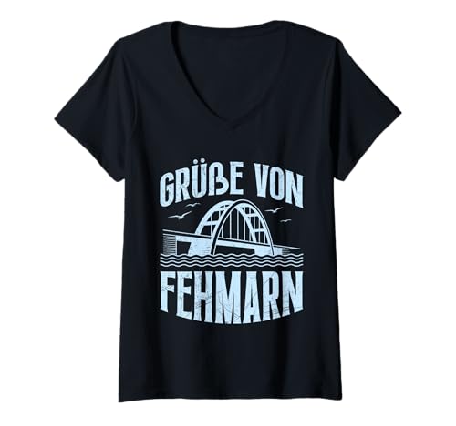 Damen Ostsee Urlaub GRÜßE VON FEHMARN Lustiges Insel Fehmarn T-Shirt mit V-Ausschnitt Damen Ostsee Urlaub GRÜßE VON FEHMARN Lustiges Insel Fehmarn T-Shirt mit V-Ausschnitt von Fehmarn Geschenk Ostsee Shirt Fehmarn Souvenier
