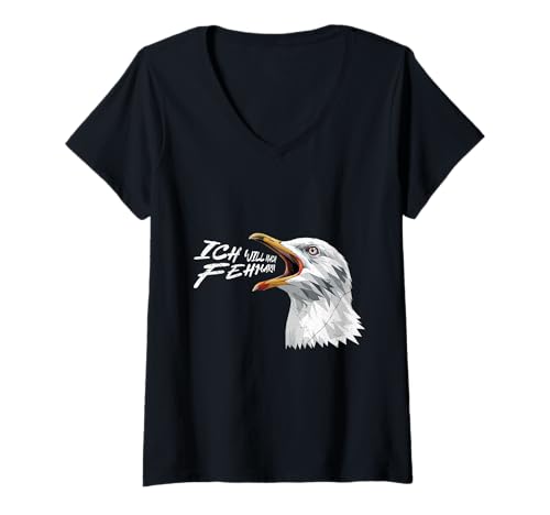 Damen Ostsee Urlaub ICH Will NACH FEHMARN Lustiges Fehmarn T-Shirt mit V-Ausschnitt von Fehmarn Geschenk Ostsee Shirt Fehmarn Souvenier