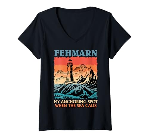 Damen Segler FEHMARN My ANCHORING Spot Lustiges Ostsee T-Shirt mit V-Ausschnitt Damen Segler FEHMARN My ANCHORING Spot Lustiges Ostsee T-Shirt mit V-Ausschnitt von Fehmarn Geschenk Ostsee Shirt Fehmarn Souvenier