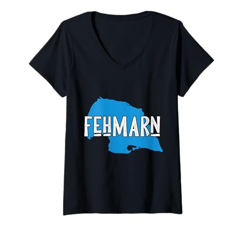 Damen Fehmarn Heimat an der Ostsee Insel Ostholstein Karte T-Shirt mit V-Ausschnitt Damen Fehmarn Heimat an der Ostsee Insel Ostholstein Karte T-Shirt mit V-Ausschnitt von Fehmarn Ostsee Insel Ostholstein Sonneninsel