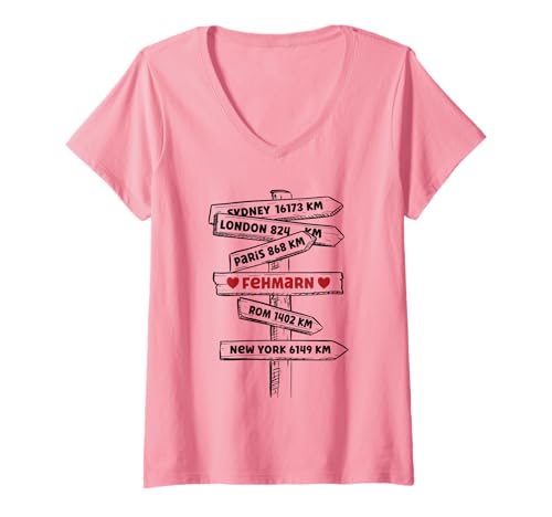 Damen Fehmarn Ostseebad Urlaub Ostsee Ostholstein T-Shirt mit V-Ausschnitt Damen Fehmarn Ostseebad Urlaub Ostsee Ostholstein T-Shirt mit V-Ausschnitt von Fehmarn Outfit Geschenk Für Urlaub Geschenkidee