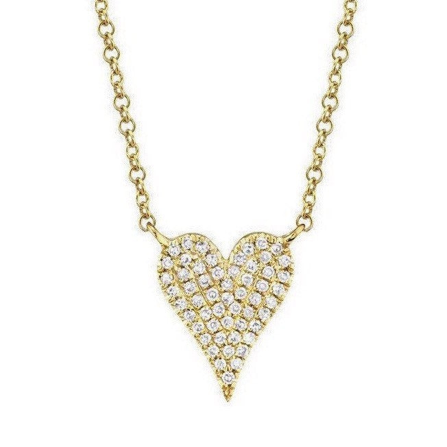 14K Gelbgold Kleiner Diamant Pave Herz Anhänger #1248 14K Gelbgold Kleiner Diamant Pave Herz Anhänger #1248 von FehmisCreations