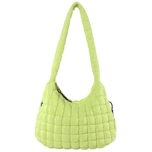 Fehploh Cloud Hobo-Tasche for Damen, große Kapazität, gesteppte Blasen, Umhängetasche, einfarbig, modisch, gepolsterte Schultertasche, Puffer-Schultertaschen (grün) von Fehploh