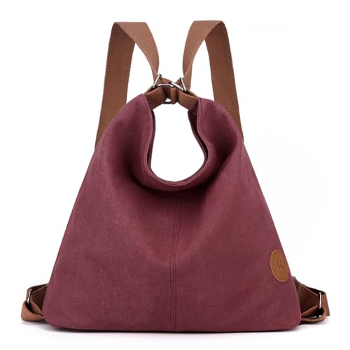 Fehploh Damen-Handtasche, einfache Tragetasche mit Reißverschlusstasche, Schultertasche, Hobo-Tasche, multifunktionale Doppel-Umhängetasche, Damen-Tagesrucksack (lila) von Fehploh