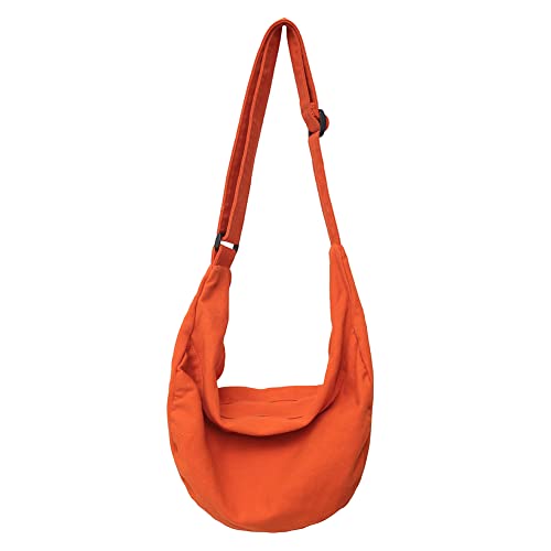 Fehploh Damen-Knödeltasche, einfarbig, Damen-Handtaschen, japanischer Stil, großes Fassungsvermögen, Reise-Sling-Packs (Orange) von Fehploh