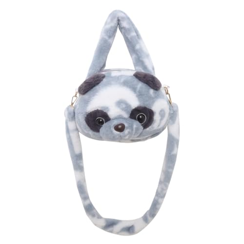 Fehploh Damen-Panda-Umhängetasche, weiche Panda-Umhängetasche, Reißverschluss, Mini-Panda-Einkaufstasche, Batikfärbung, Mädchen-Winter-Warmtasche (blau) von Fehploh