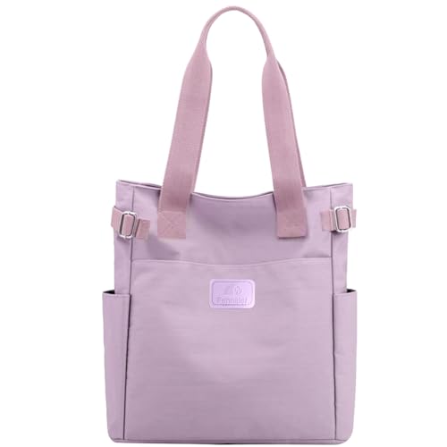 Fehploh Damen-Schultertasche aus Nylon, großes Fassungsvermögen, wasserdicht, lässig, mit Reißverschluss, Freizeit, Clutch, mehrere Taschen, Geldbörse für Arbeit, Reisen, Alltag, violett, 32*13*34 von Fehploh