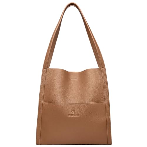 Fehploh Damen-Tasche mit Henkel, vielseitig, weich, Umhängetasche, lässig, schlicht, Hobo-Tasche, modische Umhängetasche, große Kapazität, Reise-Dating-Tasche (Khaki) von Fehploh