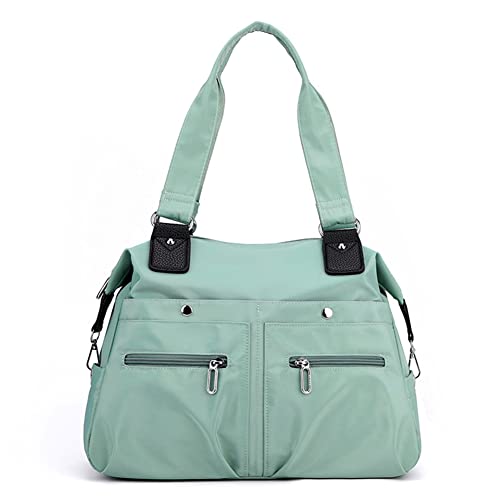 Fehploh Damen-Tragetasche, multifunktional, Nylon, wasserdicht, mehrere Taschen, Mama-Schultertaschen, großes Fassungsvermögen, tragbar for die Arbeit (grün) von Fehploh