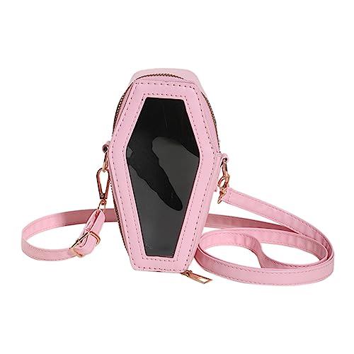 Fehploh Damen-Umhängetasche, solide, transparente Reisetasche, modisch, kreativ, verstellbare Schultergurte, Reißverschluss, Clutch-Geldbörse (Rosa S) von Fehploh