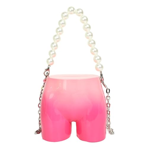 Fehploh Damen-Umhängetasche aus Acryl mit Kette, Mini-Crossbody-Geldbörse, lustige, einzigartige Umhängetasche, Umhängetasche, Hobo-Tasche, stilvolle Geldbörse für Mädchen (Rosa) von Fehploh