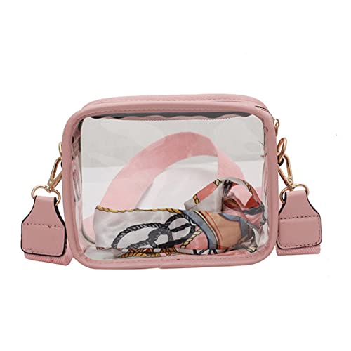 Fehploh Durchsichtige Umhängetaschen, Stadium Approved, transparente Schulterhandtasche, Handy-Geldbörse (Rosa) von Fehploh