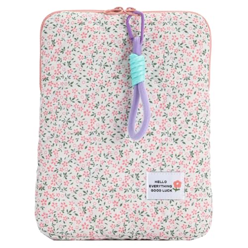 Fehploh Flauschige Laptoptasche, 28,9 cm, 38,1 cm, stoßfest, Blumenmuster, Computerabdeckung, gesteppt, Laptop-Schutztasche für Schule, Arbeit, Geschäft (Stil 6) von Fehploh