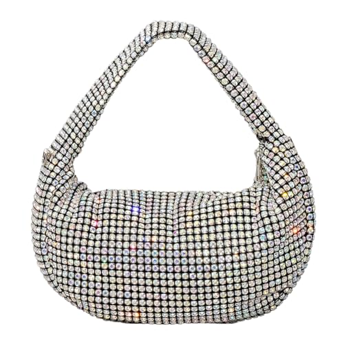 Fehploh Glitzernde Hobo-Tasche mit Strasssteinen, schlicht, modisch, für Damen, Glitzer, Abend-Clutch, schicke Clutch, mehrfarbig, 270.00x160.00x60.00mm/10.63x6.3x2.36inch von Fehploh