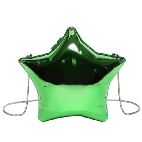 Fehploh Kreative Acryl-Clutch-Geldbörse mit Kettenriemen, Sternform, einzigartige, niedliche kleine Geldbörse, trendige Crossbody-Tasche für Damen, grün, 7.68x6.5x3.94inch von Fehploh