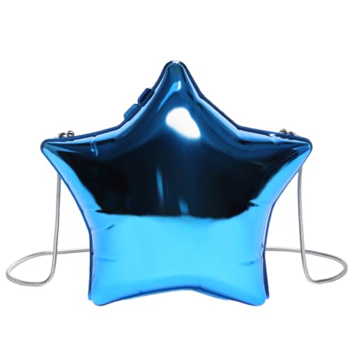 Fehploh Kreative Acryl-Clutch-Geldbörse mit Kettenriemen, Sternform, einzigartige Handtasche, Y2K-Geldbörse, trendige Umhängetasche for Damen (blau) von Fehploh