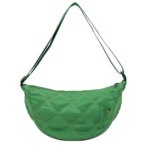 Fehploh Leichte, gepolsterte Umhängetasche für Damen, gesteppte Schultertasche, verstellbarer Riemen, lässige Tragetasche, vielseitige Winter-Shopper-Tasche (grün) von Fehploh