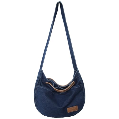 Fehploh Leichte, modische Hobo-Tasche, große Kapazität, vielseitige Umhängetasche, lässige, weiche Umhängetasche, Damen-Vintage-Tragetasche (Dunkelblau) von Fehploh