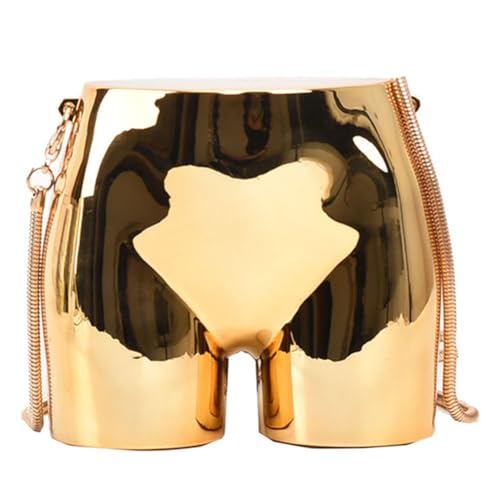 Fehploh Lustige Po-Form Mini Neuheit Geldbörse Acryl Mini Abendtasche Kettenriemen Stilvolle Damentasche Frauen Abend Clutch Handtaschen (Gold) von Fehploh