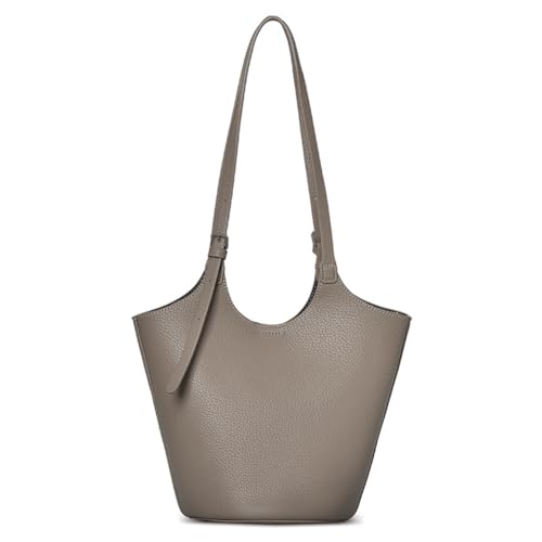 Fehploh Modische Damen-Beuteltasche, großes Fassungsvermögen, PU, ​​lässige Hobo-Taschen, einfarbig, Designer-Schultertasche, verstellbarer Riemen zum Einkaufen, Pendeln (03) von Fehploh