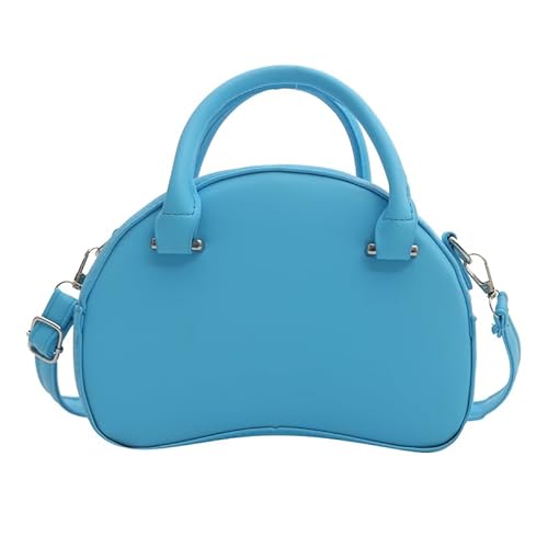 Fehploh Modische Handtasche, großes Fassungsvermögen, lässige Schultertasche, einfarbig, trendige Umhängetasche mit verstellbarem Riemen, Henkeltasche (blau) von Fehploh