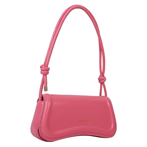 Fehploh Modische Hobo-Tasche for Damen, PU-Umhängetasche, einfarbig, Unterarmtasche, weich, leicht, for Geburtstagsgeschenk (Rosa) von Fehploh