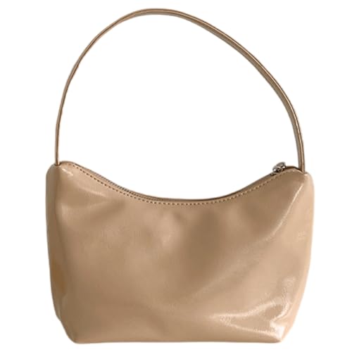 Fehploh Schlichte Achseltasche für Damen, großes Fassungsvermögen, PU-Unterarmtasche, schicke Hobo-Tasche, einfarbig, stilvolle Handtaschen, trendige Einkaufstasche, aprikose, von Fehploh