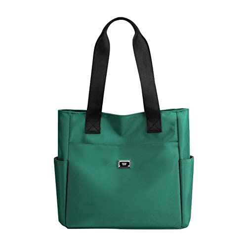 Fehploh Schultertasche aus Nylon, für Damen, mehrere Taschen, großes Fassungsvermögen, lässig, modisch, tragbar, einfach, elegant, für Wochenendurlaub, grün, 34x31x15 cm/13.39x12.20x5.91 in von Fehploh