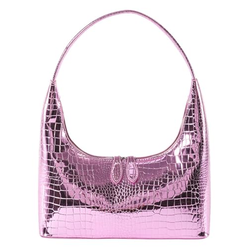 Fehploh Tasche mit Tragegriff oben, PU-Muster, geräumige Hobo-Tasche für Damen, Schultertasche, Clutch, Retro, klassische Geldbörse für den täglichen Bürogebrauch, einfarbige Tasche, violett, von Fehploh