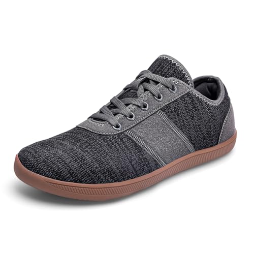 Fehploh Unisex Barfußschuhe Atmungsaktive Schlupfschuhe rutschfeste Bequeme Fitnessschuhe Outdoor-Sportschuhe (Schwarz Grau 44) von Fehploh