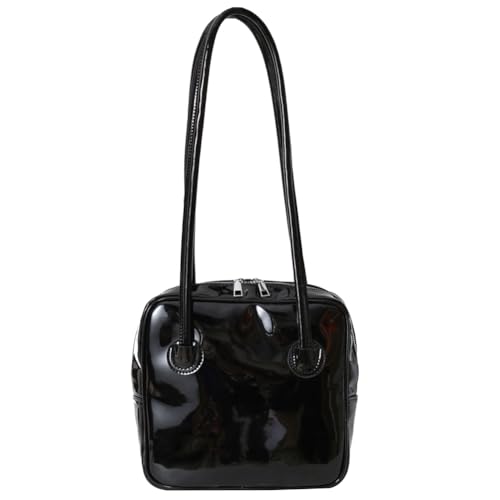 Fehploh Vielseitige Achseltasche for Damen, einfarbig, minimalistische Umhängetasche, große Kapazität, Freizeit-Unterarmtasche, Tagestasche for Damen (schwarz) von Fehploh