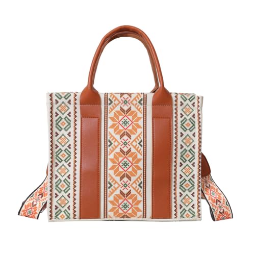 Fehploh Vielseitige lässige Handtasche, großes Fassungsvermögen, modische Tragetasche, Handtaschengurt, verstellbar, für Damen, Boho-Schultertasche, Mädchen-Einkaufstasche (Stil 1) von Fehploh