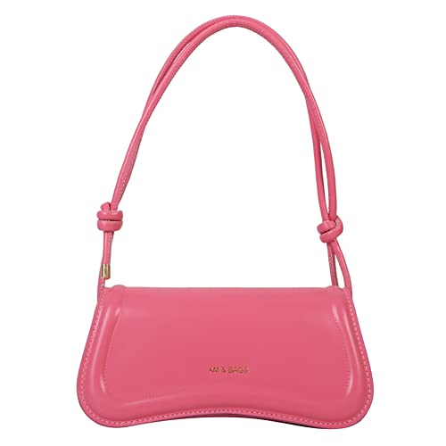 Fehploh Weiche Damen-Hobo-Tasche, PU-Unterarmtasche, einfache Achseltasche, leicht, für Reisen, Urlaub, Alltag, rose, 24*11.5*5.5cm von Fehploh