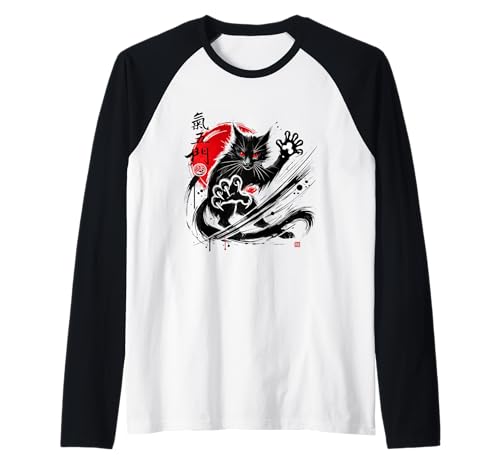 Hei Ng Mun The Cat Kung Fu Faust von Chi Wu Men Raglan von Fei Long Design Hub