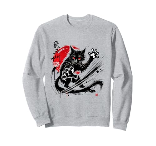 Hei Ng Mun The Cat Kung Fu Faust von Chi Wu Men Sweatshirt von Fei Long Design Hub