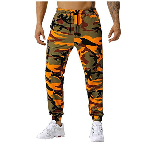 FeiBeauty Outdoorhose Herren Sommerhosen Camouflage Druck Cargo Hose Mit Tasche Regular Fit Jogginghose Elastische Taille Activewear Für Trackpants von FeiBeauty