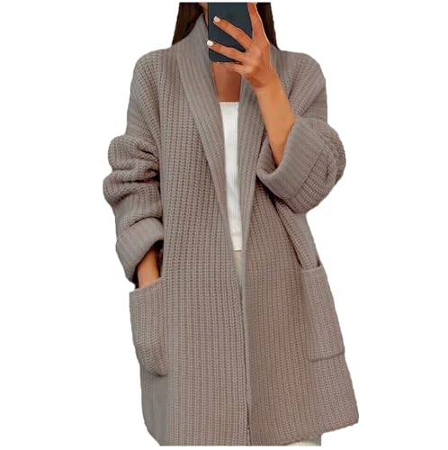 FeiBeauty Übergangsmantel Damen Herbst Kurze Jeansjacke Long Strickjacke Strickmantel Lang Fahrradregenjacke Softshell Jacke Regenjacke Fahrrad Kurzarm von FeiBeauty